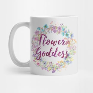 Flower Goddess | Floral Wreath | Watercolor Mug